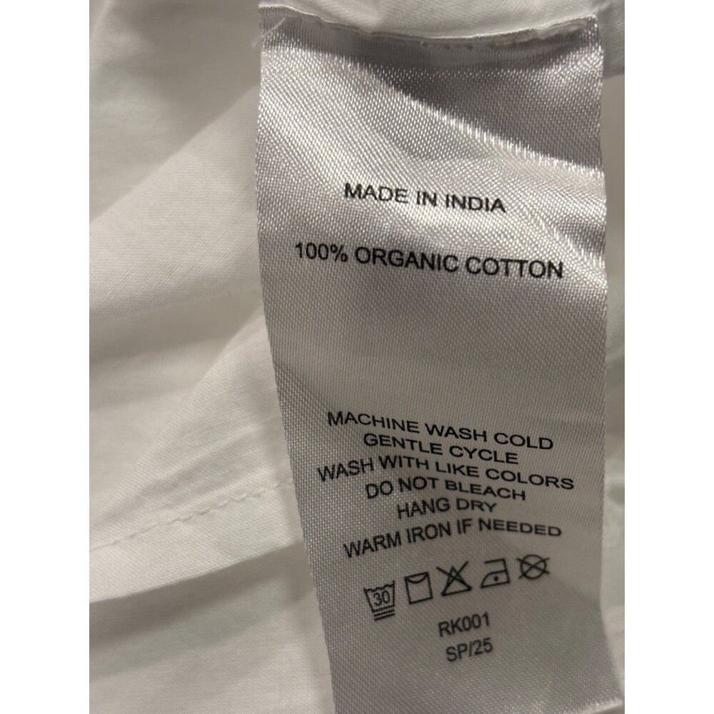 Quince Organic Cotton Eyelet Smocked Midi Dress White Cottagecore Summer L - Picture 5 of 7